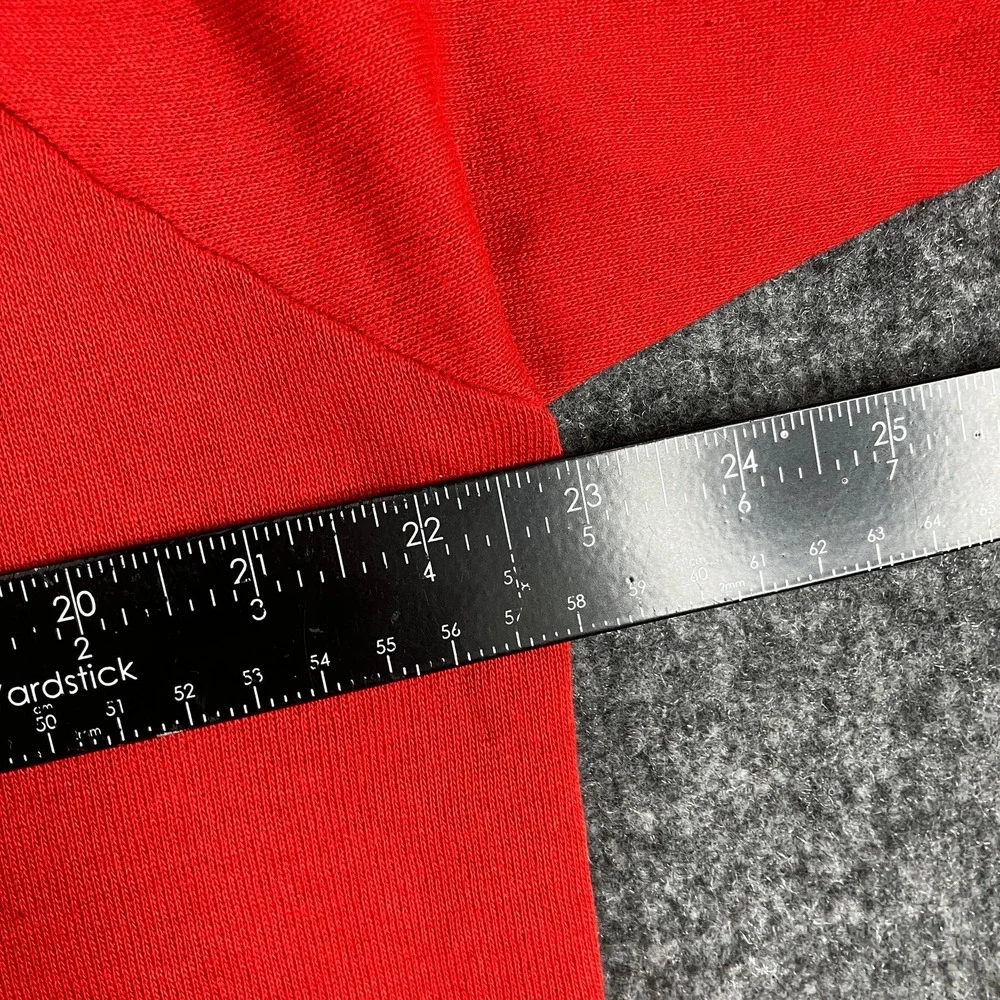 Logo 7 Sweatshirt Mens XL Red Don't Worry Be Happy‎ Vintage Graphic Crewneck